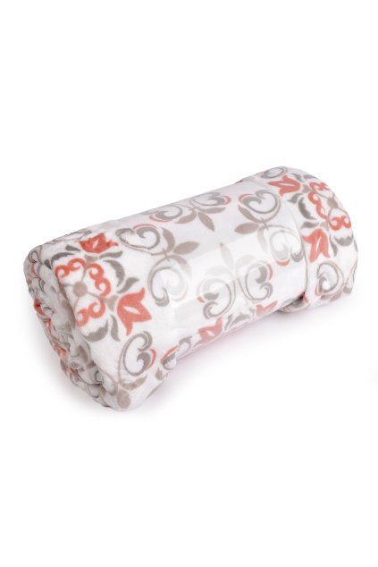 Deka fleece, prodloužená 160x220 cm L870985 (Varianta 1 bílá lososová)