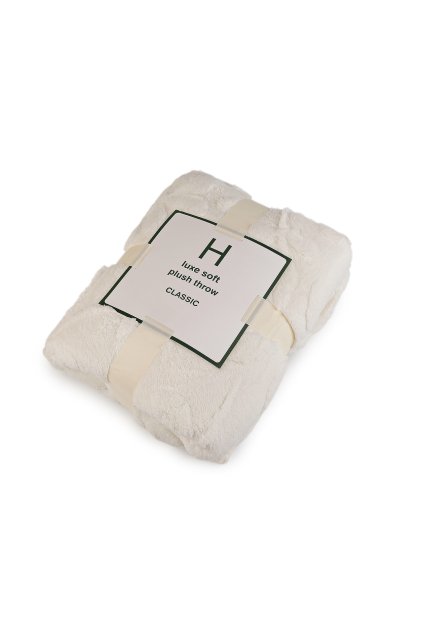 Deka plyšová, listy 150x200 cm L620155 (Varianta 1 krémová nejsvět.)