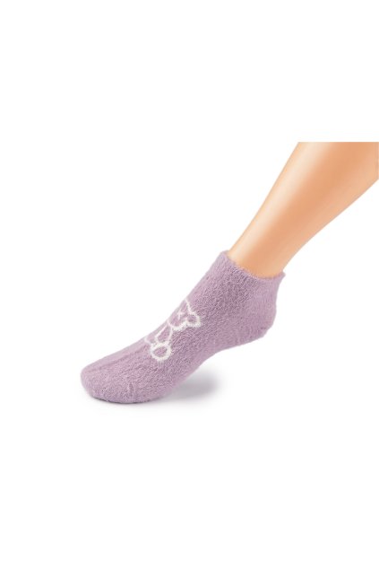 Dámské / dívčí ponožky teplé kotníkové L320644 (Varianta 1 pudrová)