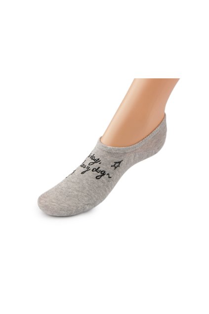 Dámské / dívčí bavlněné ponožky do tenisek L320685 (Varianta 1 bílá pejsek)