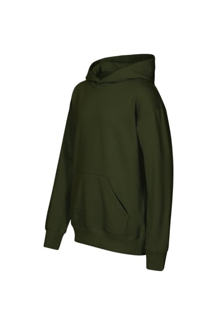 Chill Mikina dětská Výplňková pletenina, vnitřní strana počesaná, 60 % bavlna, 40 % polyester (složení se může lišit - barva 12 - 75 % bavlna, 25 % polyester) (Barva military, Velikost - cisla,pismena 158 cm/12 let)