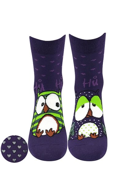 ponožky Pruhana ABS 12 - borůvková (Velikost 35-38 (23-25), 3 pár)