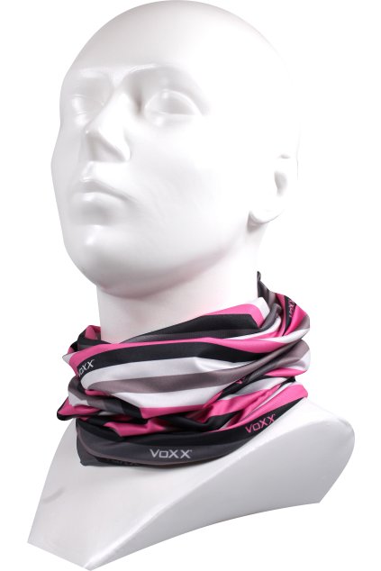 Multifunkční návlek VoXX - pruhy neon růžová (Velikost uni, 1 ks)