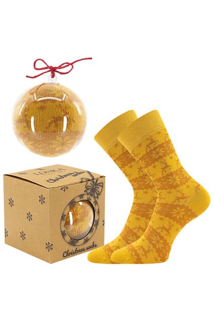 ponožky Elfi - zlatá / oranžová (Velikost 27-32 (18-21), 1 pár)