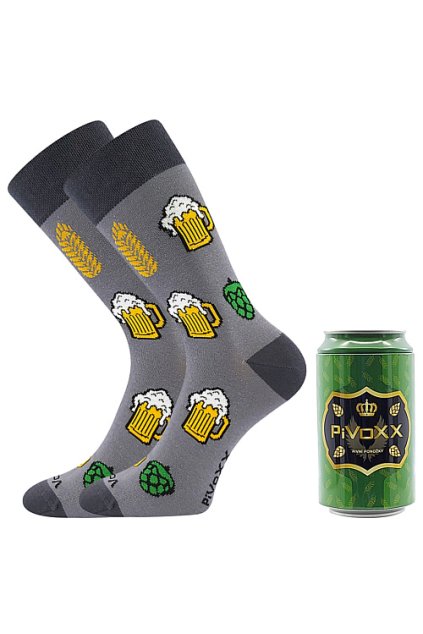 ponožky PiVoXX + plechovka navíc - vzor D (Velikost 39-42 (26-28), 1 pár)