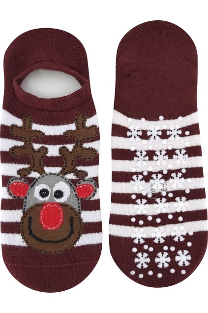 ponožky Cupid ABS - vínová (Velikost 35-38 (23-25), 3 pár)