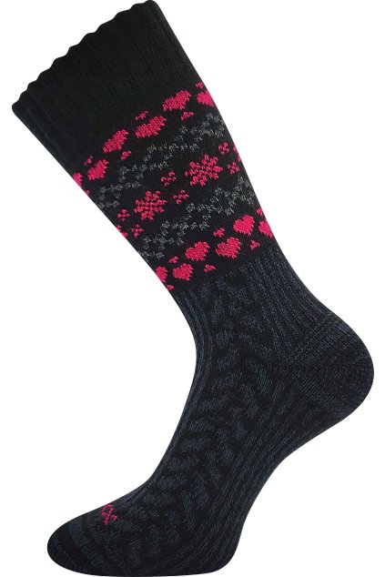 ponožky Veltra - černá-magenta (Velikost 35-38 (23-25), 1 pár)