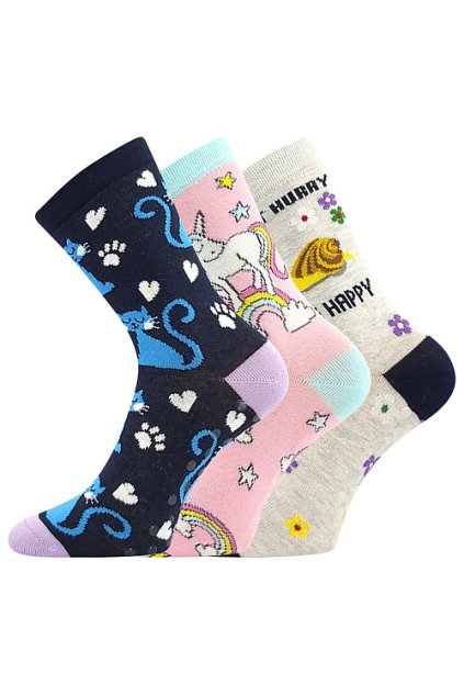 ponožky Filip 07 ABS - mix holka (Velikost 20-24 (14-16), 3 pár)