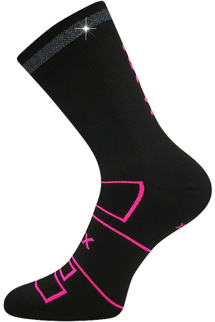 ponožky Reflexon - černá-neon růžová (Velikost 35-38 (23-25), 1 pár)