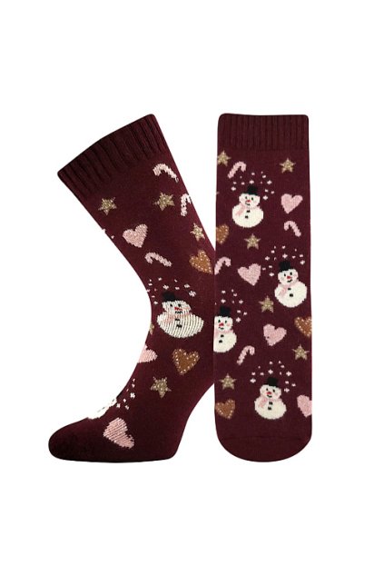 ponožky Emily - vínová (Velikost 35-38 (23-25), 1 pár)