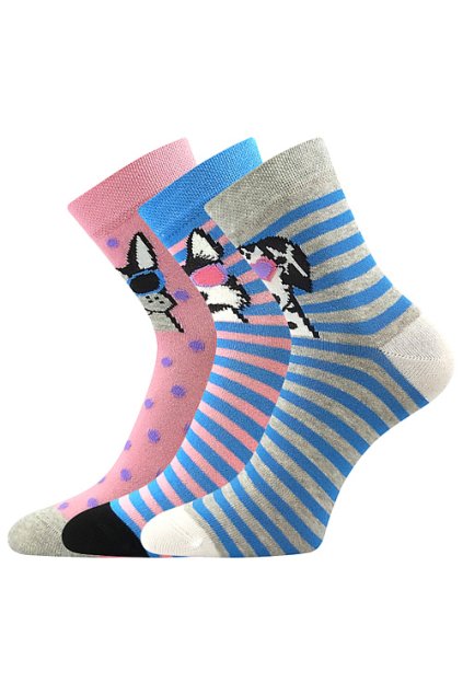 ponožky Leyka - mix A (Velikost 35-38 (23-25), 3 pár)