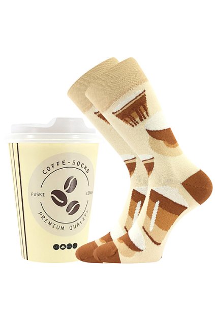 ponožky Coffee - vzor 3 (Velikost 38-41 (25-27), 1 pár)