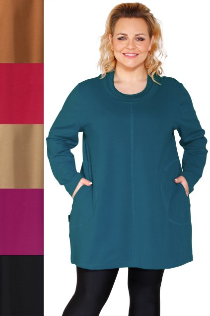 ackova jednobarevna tunika s kapsami