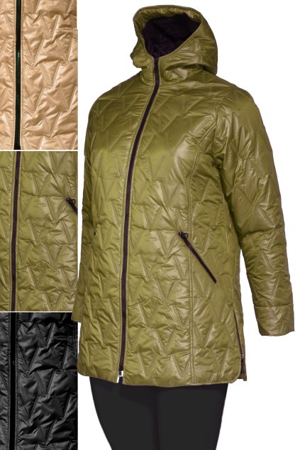 VZELENA ECKA BUNDA ZIMA 2025 PRO PLNOSTIHLE