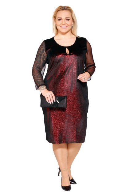 společenske šaty černe s červeným leskem