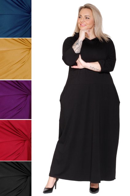 maxi saty kapuce kapsy