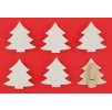Dřevěné bílé stromy s glitry na kolíčku 4,5 cm, 6 ks