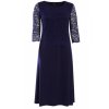 KOMETA - tmavě modré  šaty 130 - 135 cm, dlouhé rukávy