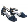 Jana 8-28261-20 modré dámské sandály na podpatku šíře H