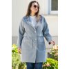 Oversize kabát s ozdobnými knoflíky MEGAN KARKO K628 šedý melír