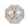 Dámský / dívčí průhledný vystřelovací deštník luční květy L530080