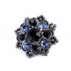 Malá brož květ s broušenými kamínky L330957