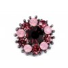 Malá brož květ s broušenými kamínky L330957