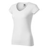 Fit V-neck Tričko dámské Single Jersey, 100 % bavlna (barva 12 - složení se může lišit - 85 % bavlna, 15 % viskóza), silikonová úprava (Barva bílá, Velikost - cisla,pismena XS)