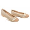 Piccadilly 143203-1 béžové dámské lodičky na klínu