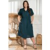 Silvia - košilové šaty s páskem Karko SB639 mořská zelená