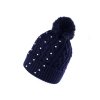 Dámská / dívčí zimní čepice s bambulí a perlami Emi Ross L870759