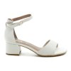 Jana 8-28361-42 bílé dámské sandály na podpatku šíře H