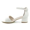 Jana 8-28361-42 bílé dámské sandály na podpatku šíře H