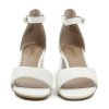 Jana 8-28361-42 bílé dámské sandály na podpatku šíře H