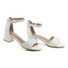 Jana 8-28361-42 bílé dámské sandály na podpatku šíře H
