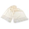 Šátek / šála s třásněmi 70x180 cm L620150 (Varianta 1 krémová světlá)