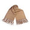 Zimní šála / pléd buklé s třásněmi 60x195 cm L620152 (Varianta 1 béžová světlá)