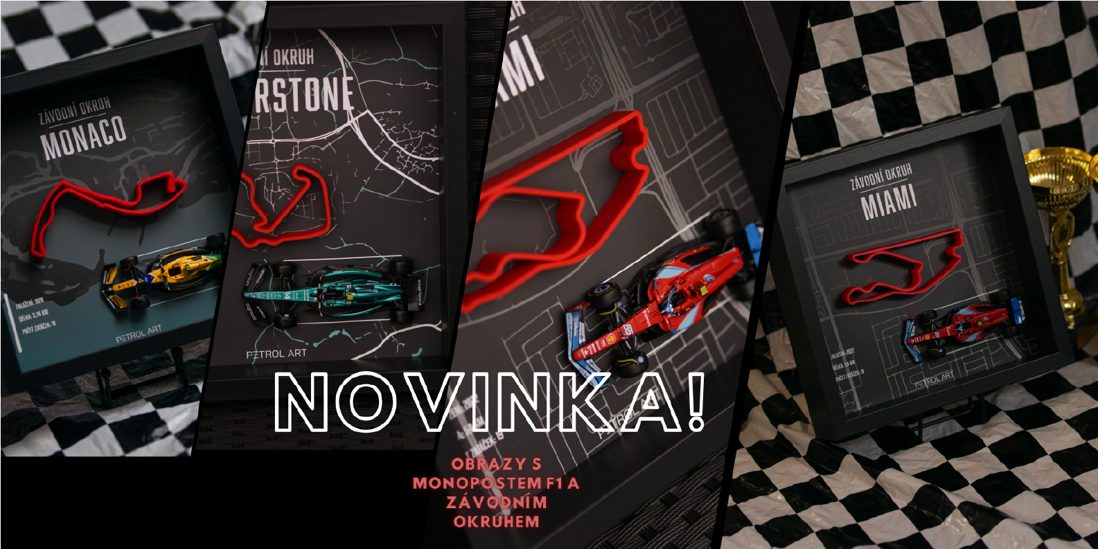 Máme novinku pro fanoušky F1. obrazy s monopostem F1 a závodním okruhem