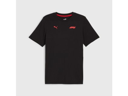 Černé tričko s malým logem Formule 1 i Puma na přední straně. Bavlna, pohodlné na nošení.