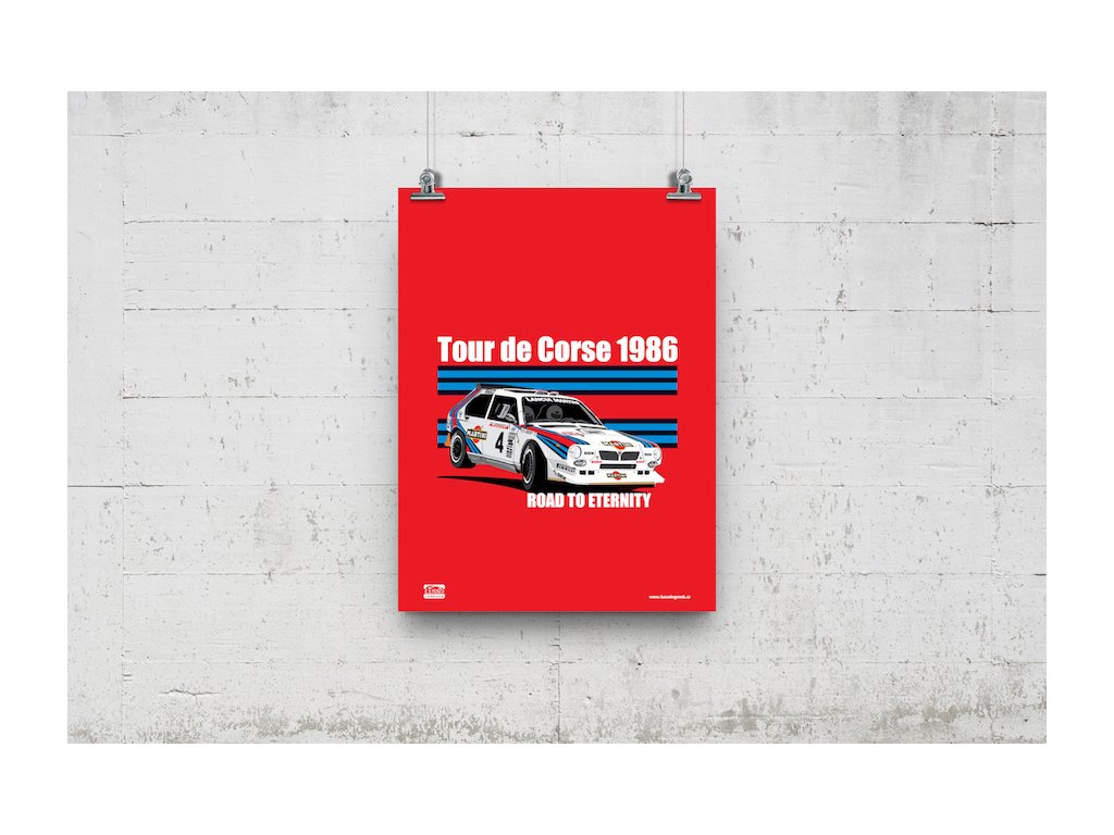 Poster Lusso Legends Lancia Delta Tour De Corse 1986
