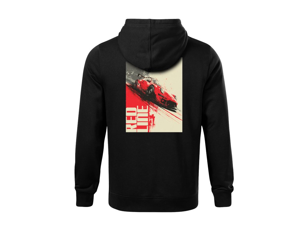 02 4TS mikina CERNA zadek RED LINE