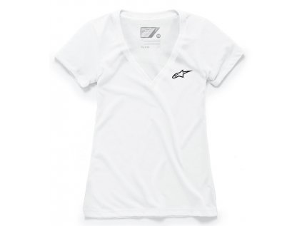 Dámské bílé tričko AGELESS VNECK TEE Alpinestars krátké 1W38-73000 20 1038-73000 20