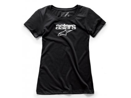 Dámské černé tričko HERITAGE BLAZE TEE Alpinestars krátké 1W38-73004 10 1038-73004 10