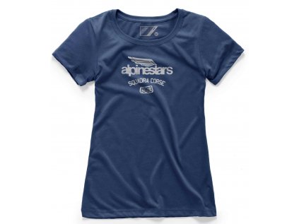 Dámské modré tričko WOMEN'S WINGED TEAM TEE Alpinestars 1W19-73000 70