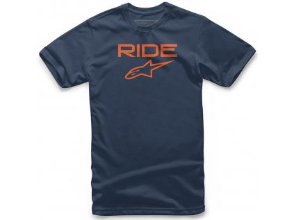 Pánské modro-oranžové tričko RIDE 2.0 TEE Alpinestars krátké 1038-72000 7032