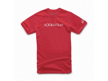 Pánské červeno-bílé tričko WORDMARK TEE Alpinestars krátké 1036-72015 3020