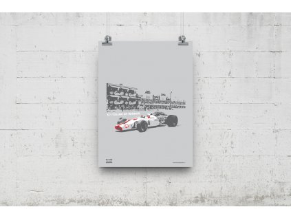 Poster Lusso Legends Monza 1967 Winner Surtees Honda