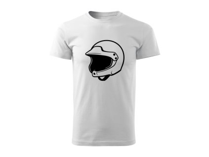 Pánské tričko bílé helma Petrolhead Shop originals