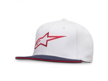 Pánská bílo-červená kšiltovka AGELESS FLAT HAT Alpinestars 1035-81015 2030 (Varianta S-M)