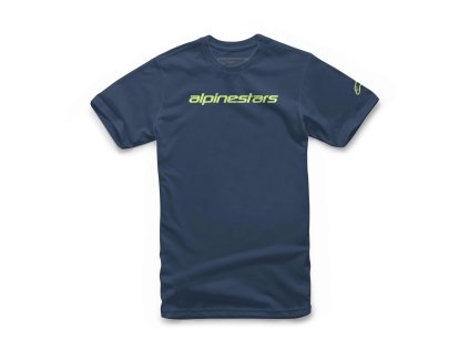 Pánské modré tričko LINEAR WORDMARK TEE Alpinestars krátké 1212-72020 7036 (Varianta S)
